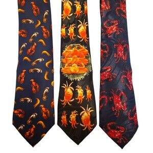 Seafood Ties #10 - Lot of 3 Novelty Neckties NWT Going out of Business FREE S/H